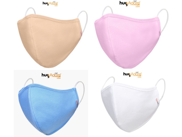 KHẨU TRANG VẢI KHÁNG KHUẨN HUGADORE -  5 CÁI NHIỀU MÀU